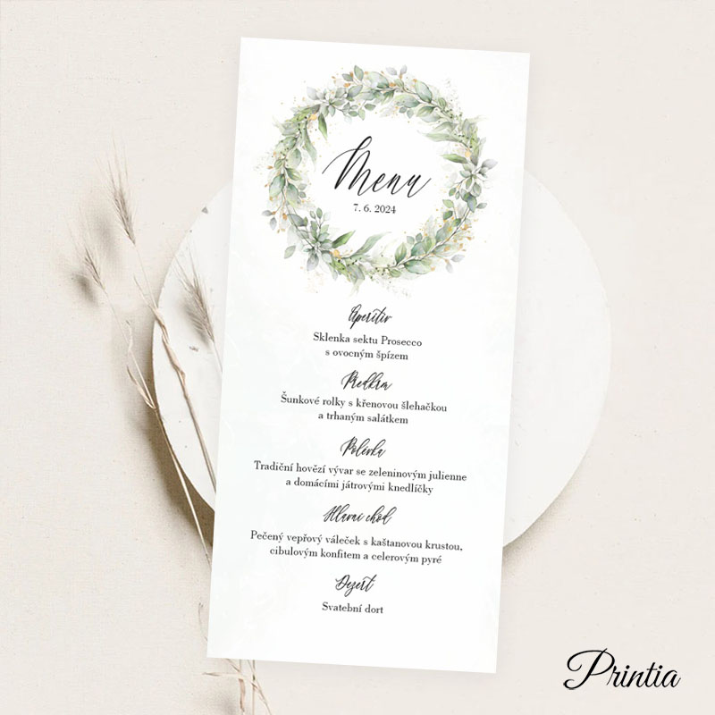 Svatební menu: Ozdoba svatební tabule