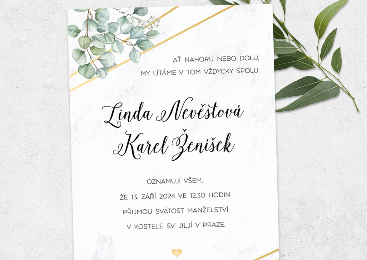 Svatební oznámení s eukalyptem: Elegantní a nadčasová volba pro váš velký den